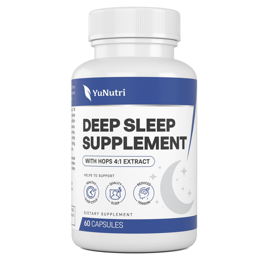 Yu Nutri Deep Sleep Support Natural Sleep Aid Supplement for Men and Women to Improve Sleep Quality