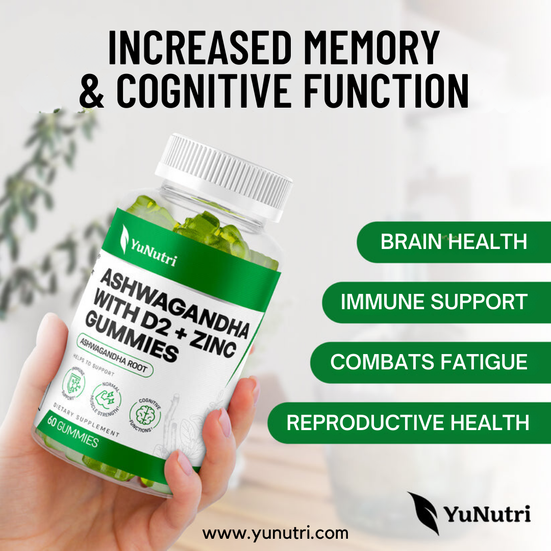 Yu Nutri | Ashwagandha with D2 + Zinc Gummies